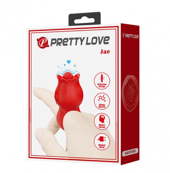 PRETTY LOVE - Jae Rose Finger Vibrator Ring (Chargeable - Red)